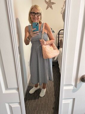 Isaac Mizrahi Quilted ballet pink Shoulder Bag with Tassel